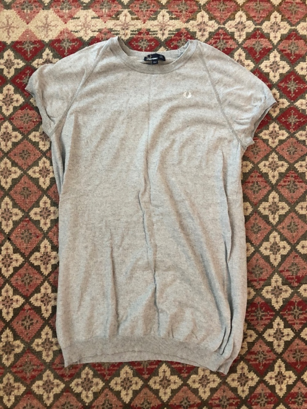 Fred Perry Raglan Sweater Dress Stretch Cotton/Cashmere Knit UK 14 US 10